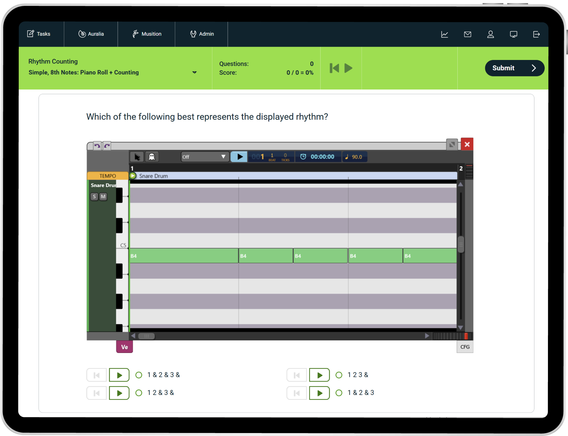 Rhythm Counting with Piano Roll
